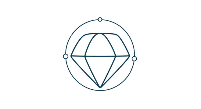 Simple Line Drawing of Diamond Shape.