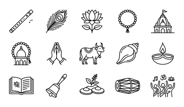 Spiritual Devotional UI Line Icon Set