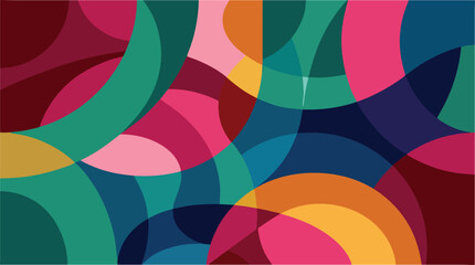 Fototapeta premium Modern Abstract Circular Shapes Colorful Transparent Geometric Vector Background