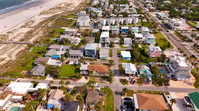Aerial video residential homes in St Augustine Florida
