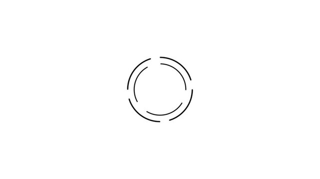 Mint colored futuristic HUD loading circle interface on white background with alpha channel. HUD loading circle 0 to 100 % count motion graphic animation.