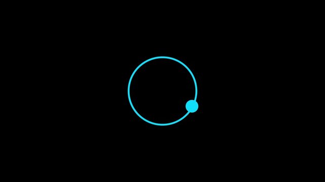 Loading progress circle spinner waiting process animation on black background. The process of data processing or loading circle animation.