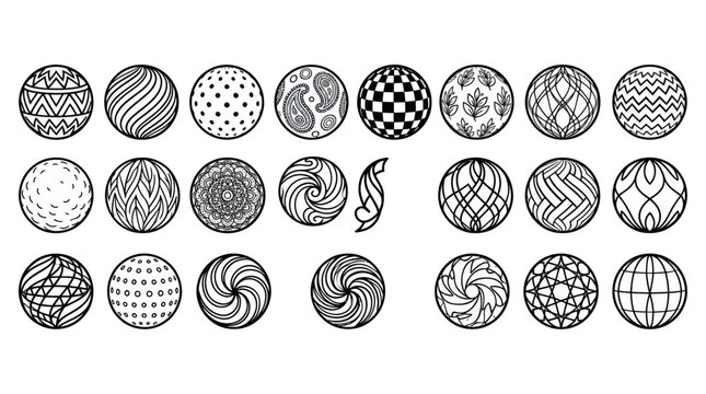Black and white geometric patterns.