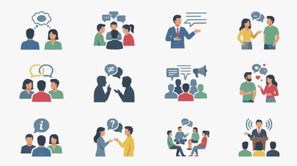 Fototapeta premium Communication and Interaction Icons.