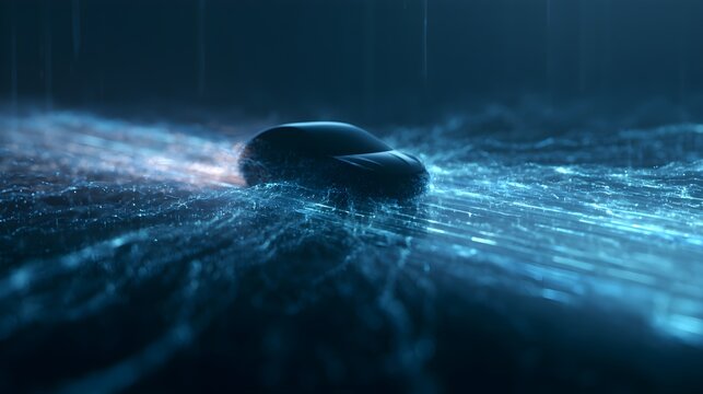 Abstract Futuristic Smart Mobility V2X Interface with Glowing Cyan Circular HUD Grid and Network Connection Particles
