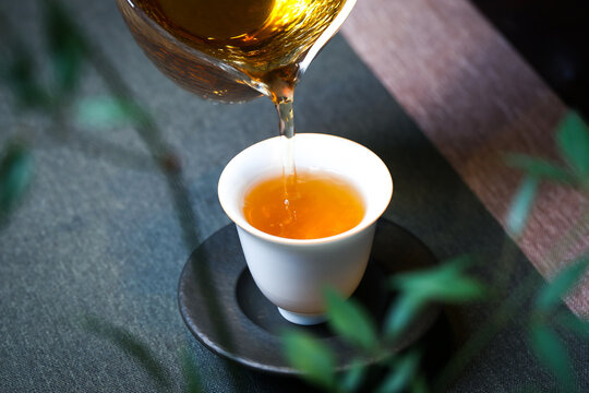 Traditional Chinese Tea Pouring Ceremony Close-up