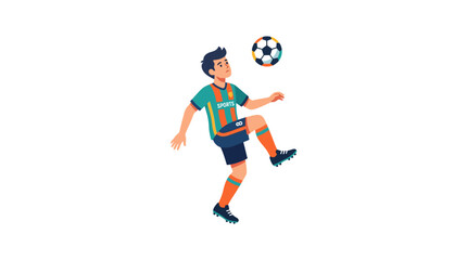 Obraz premium Soccer player performing a high kick action move.