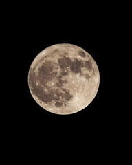 Naklejka premium Detailed close-up photographs of the full Moon against a black night sky.