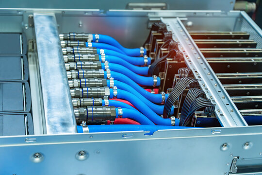liquid cooled processors GPU for ai computer server or for Bitcoin miner. Cryptocurrency mining machines  