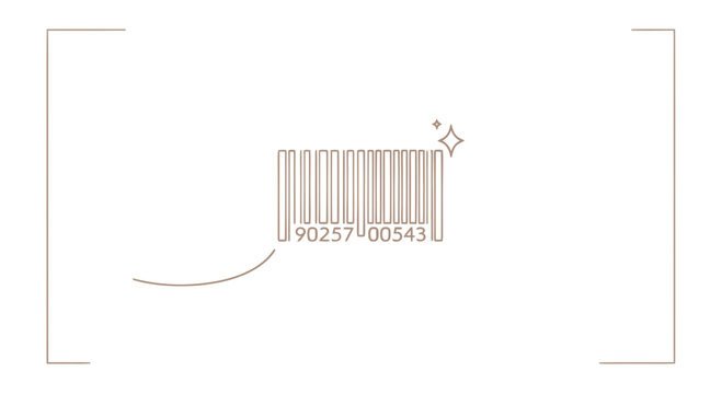 Simple Line Drawing of Barcode Label.