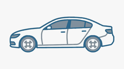 Fototapeta premium Modern Sedan Car Silhouette Illustration.