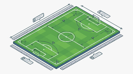 Modern Soccer Field Digital Illustration. © ruu