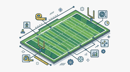 Modern Soccer Field Concept Illustration. © ruu