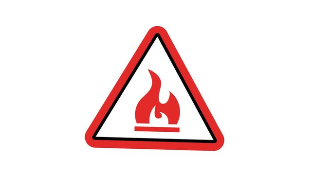 2d Animation caution alert risk safety danger road warning sign sign symbol animated motion graphic footage with alpha channel or transparency background