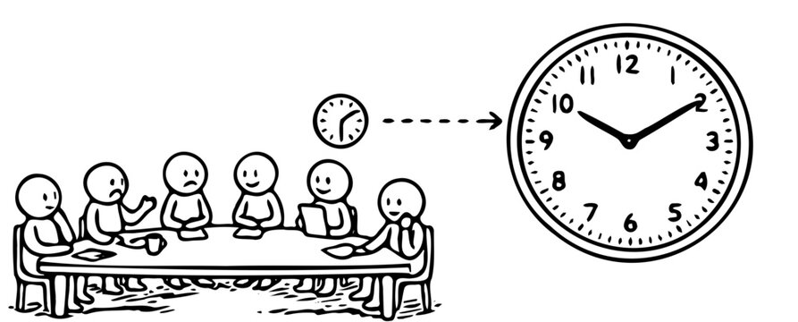 Business team meeting focusing on project timelines and efficient time management, emphasizing deadlines and collaborative decision-making for successful task completion