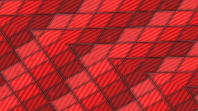 Red Diamond Pattern Mesh Walls in Dynamic Abstract Motion