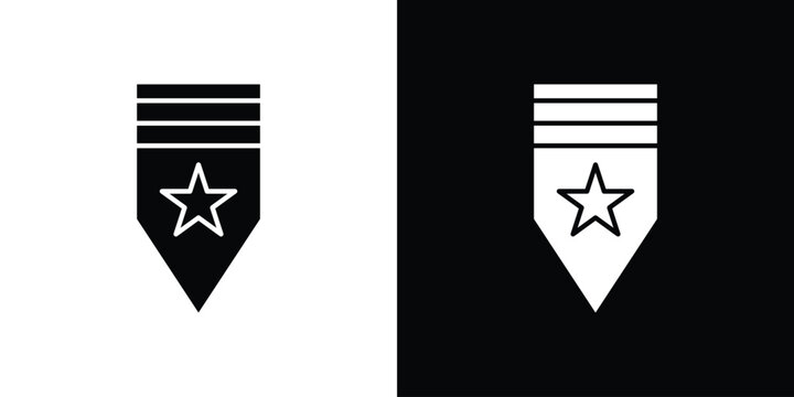 Military rank badge icon line design series