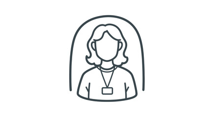 Fototapeta premium Simple Line Drawing of a Woman.