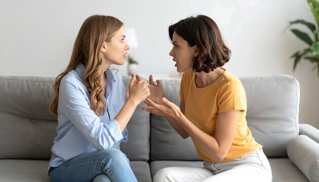 Two women arguing on a couch (1)