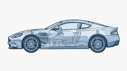 Fototapeta premium Modern Sports Coupe Interior Design.