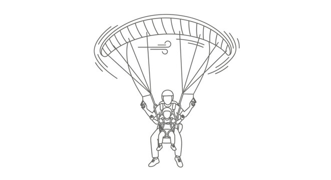 Person Parachuting with Open Parachute in the Sky.