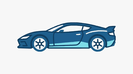 Fototapeta premium Modern Sporty Blue Racing Car Illustration.
