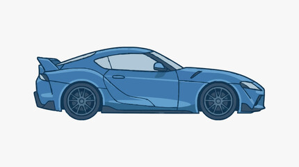 Fototapeta premium Modern Sporty Blue Racing Car Side View.