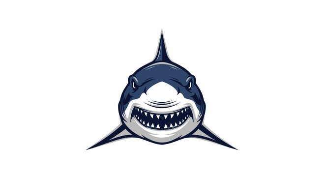 Fierce shark mouth open teeth ready attack danger ocean predator