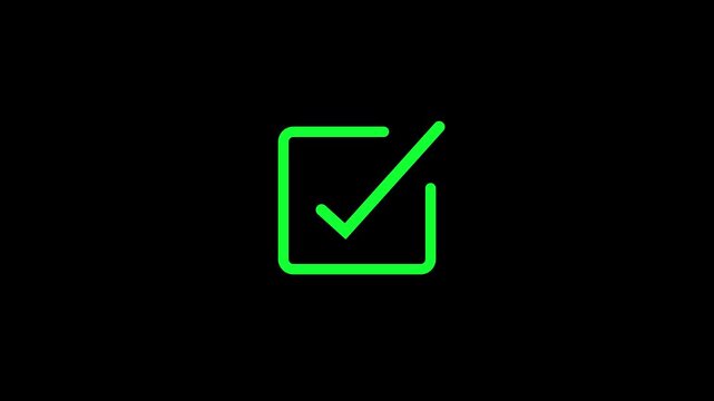 Check mark icon animation. right check mark icon transparent background video.