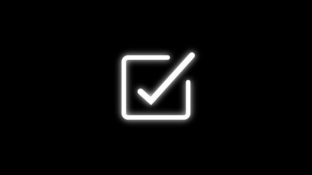 Check mark icon animation. right check mark icon transparent background video.