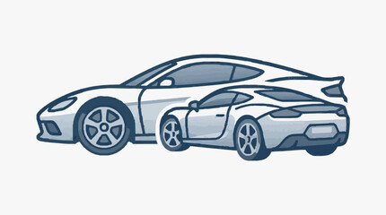 Fototapeta premium Modern Sporty Silver Car Concept.