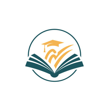 Graduation Cap on Open Book Logo.