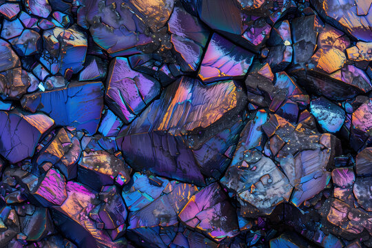 Iridescent colorful peacock ore bornite mineral texture background