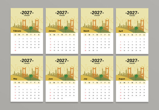Calendar Template 2027