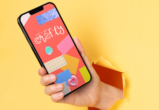 Creative Phone Screen Mockup Display PSD