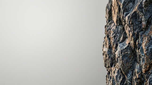 Rugged dark rock texture with copy space on a light background