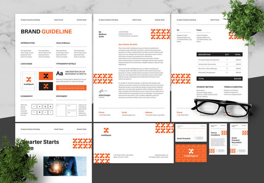 Orange And Black AI Apps Brand Guidlines 