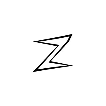 Black Z shape symbol icon.