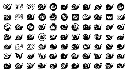 Minimalist Grape Snail Logo Set with Elegant Spiral Shell Vector Branding Icons © Sifat