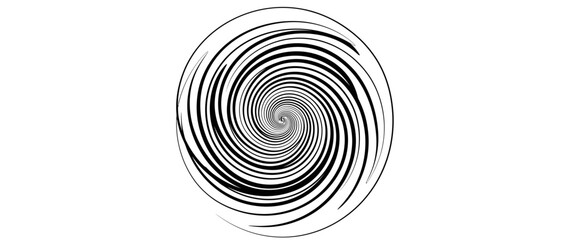 Fototapeta premium Abstract Black and White Swirl Vortex Graphic