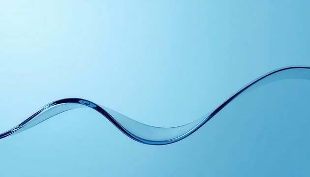 Liquid Wave Elegance: A delicate, translucent wave flows across a gradient of soft blue, representing purity, fluidity, and tranquility. Its gentle curve evokes calmness and a sense of natural motion.