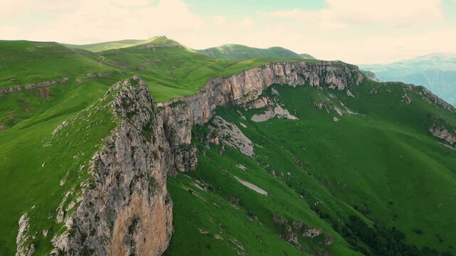 Aerial view of the beautiful mountain and rock