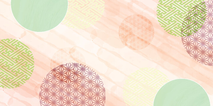 Elegant Japanese traditional pattern background with pastel circles