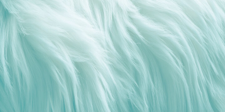 Soft pastel mint green fur texture background with white highlights and fluffy strands