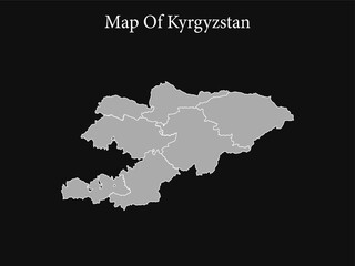 Fototapeta premium Map of Kyrgyzstan simple vector illustration with administrative divisions isol