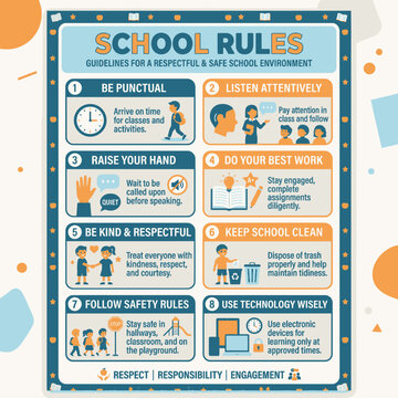 School rules for students education.