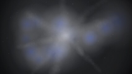 Cosmic nebula in deep space with blue and white clouds © echa