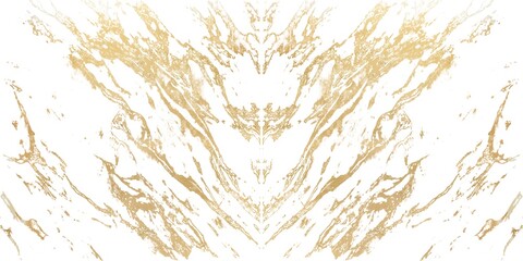 Obraz premium Golden liquid splashes symmetrically on a white surface creating abstract patterns