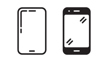 black and white silhouette set of smartphone very high quality vector illustration. © dinesh