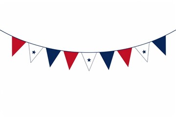 Obraz premium Juneteenth Bunting Garland with Hanging Pennants, Vector Decoration Isolated on White Background